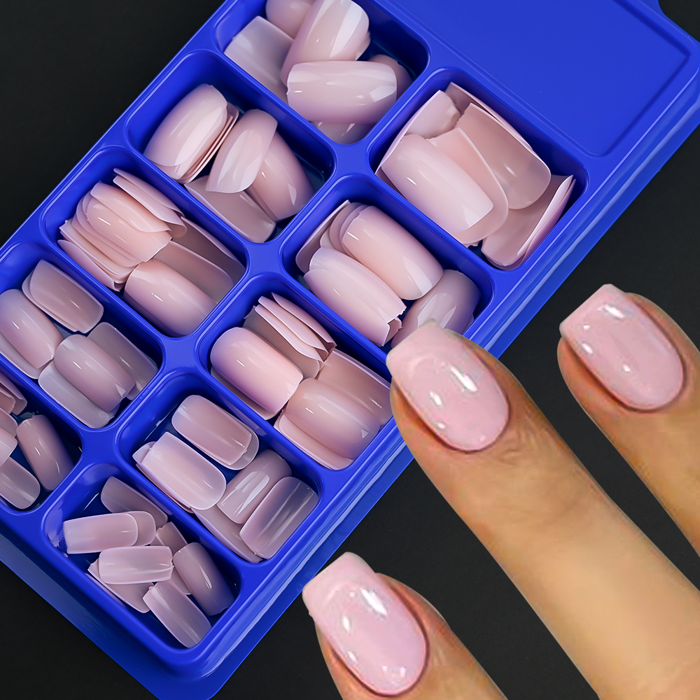 Nail Art Ombre - 100/120pcs Pink White Press On Nails