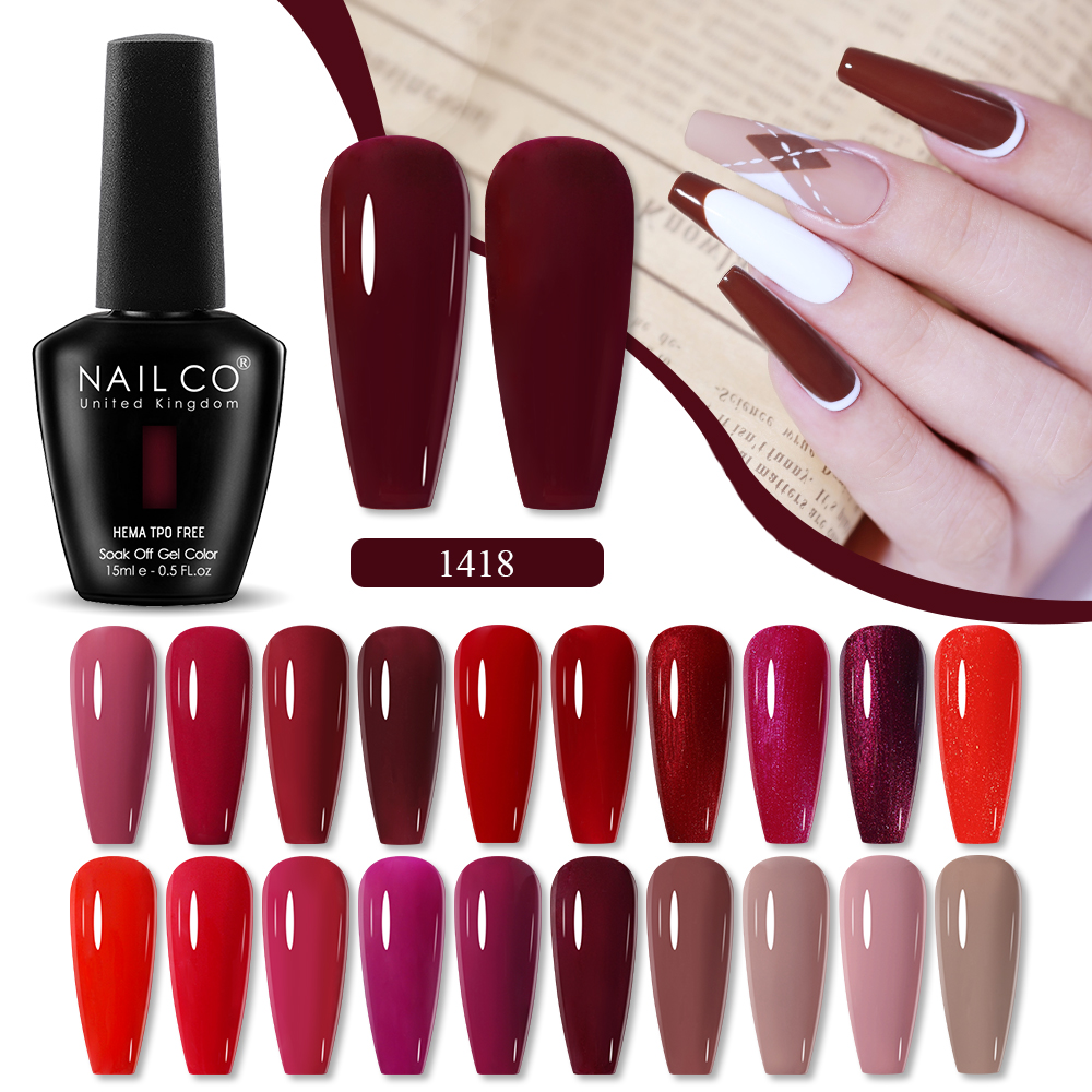 Nail Art Red Wine - NAILCO 15ml Wine Red Color Series