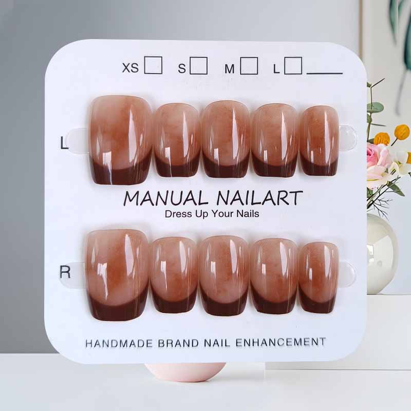 Nail Art Red Wine - 10Pcs French Style Wine Red Edge