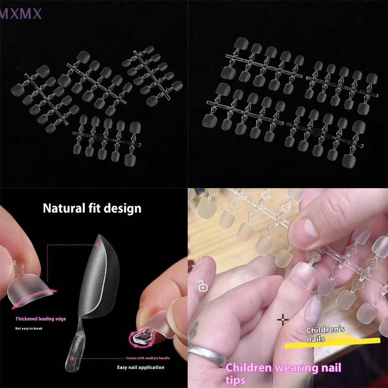 {MX} 100Pcs Kids Short Clear F - Nail Art Xs recension och pris