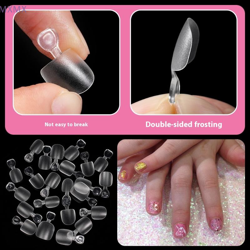 {MX} 100Pcs Kids Short Clear F - Nail Art Xs recension och pris