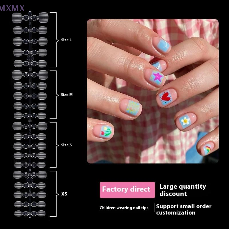 {MX} 100Pcs Kids Short Clear F - Nail Art Xs recension och pris