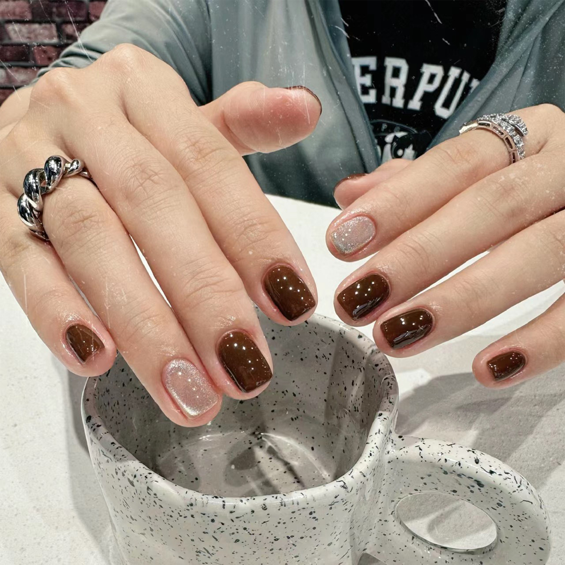 24Pcs Caramel Brown Ombre Glit - Nail Art Ombre Glitter recension och pris
