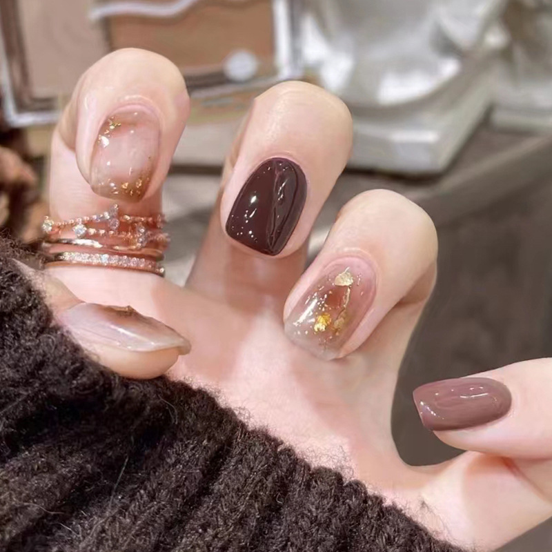 24Pcs Caramel Brown Ombre Glit - Nail Art Ombre Glitter recension och pris