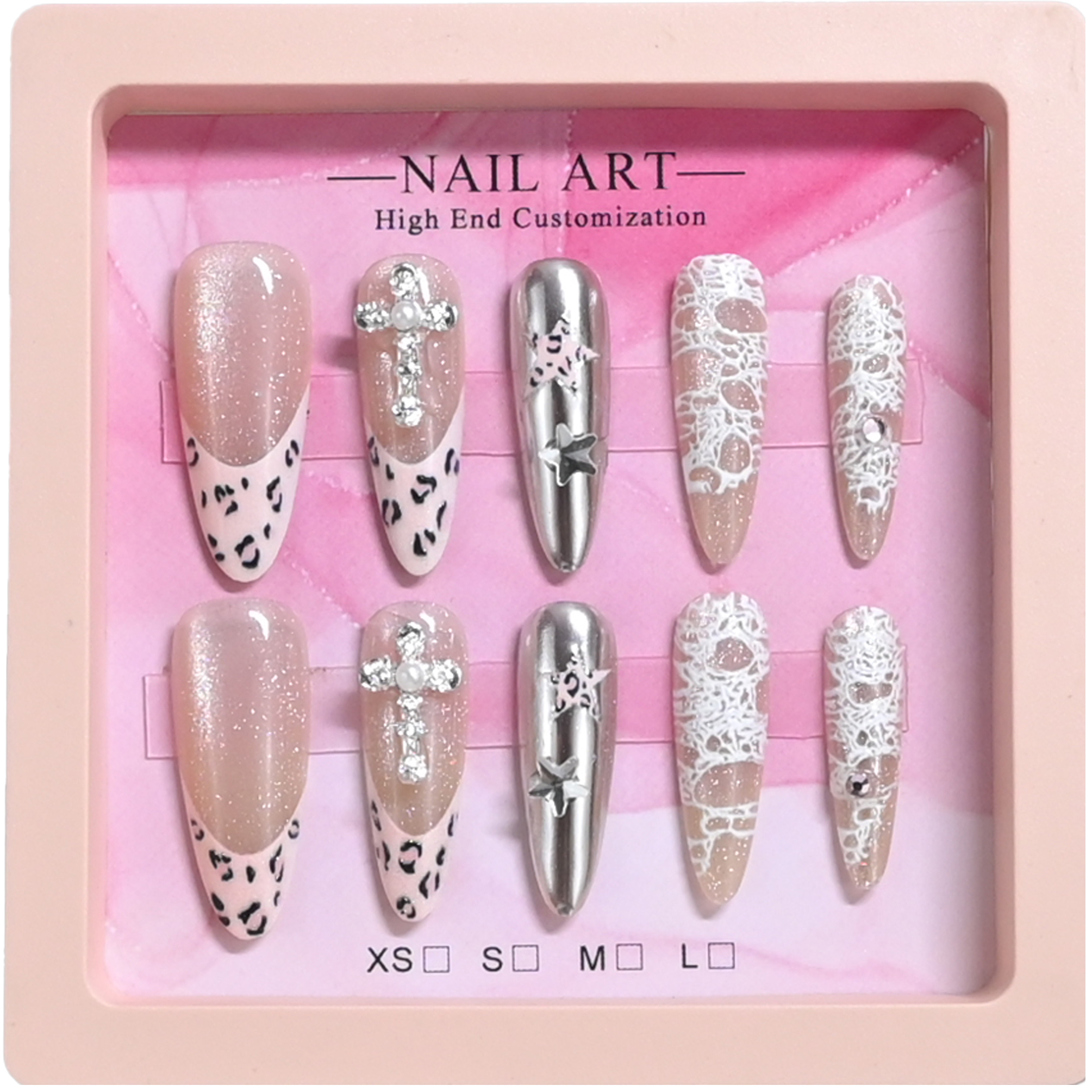 10 handmade almond nails in mi - Nail Art Glitter recension och pris