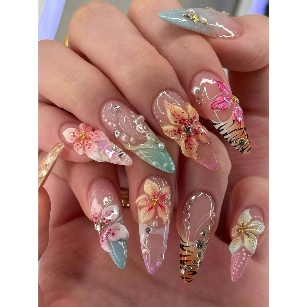 24pcs Western Style Almond Sha - Nail Art Ombre recension och pris