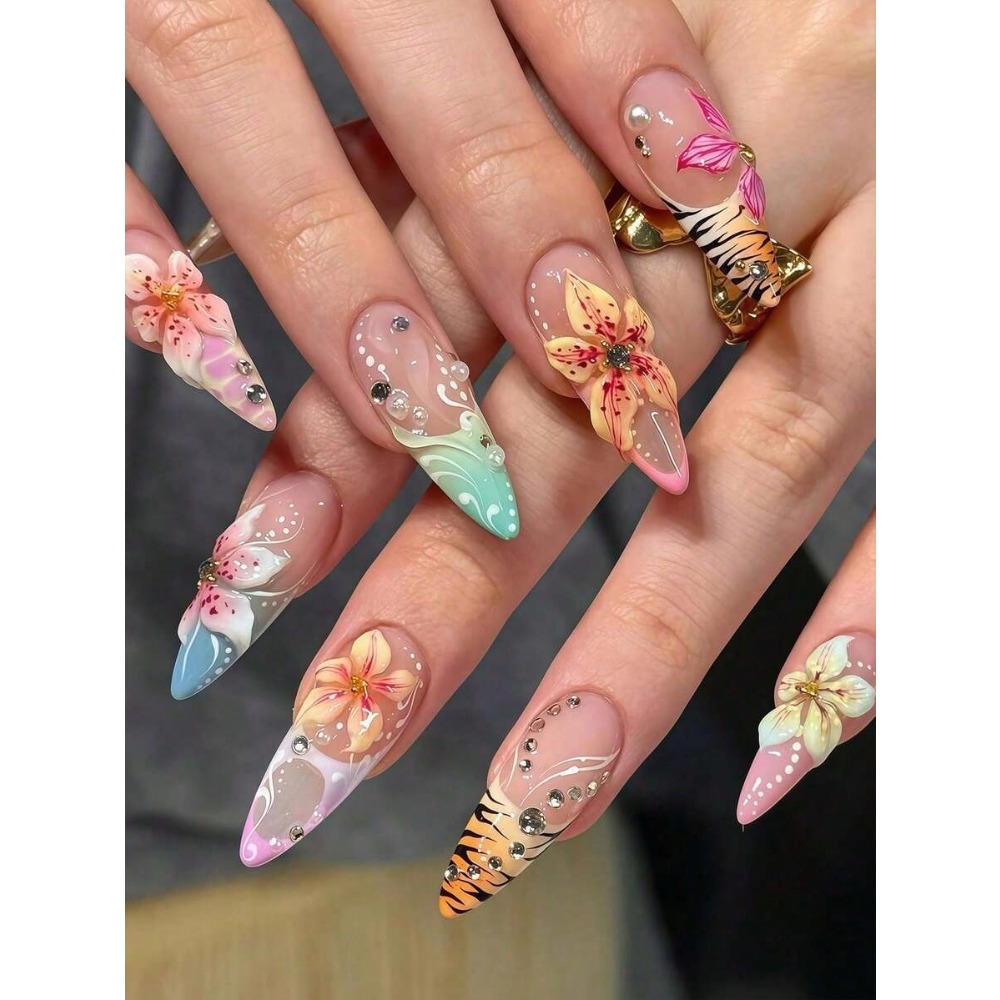 24pcs Western Style Almond Sha - Nail Art Ombre recension och pris
