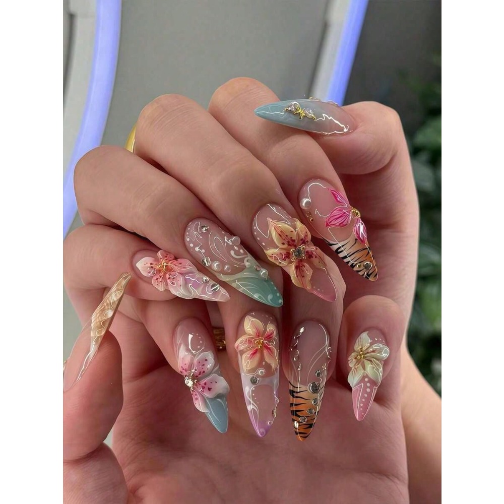 24pcs Western Style Almond Sha - Nail Art Ombre recension och pris