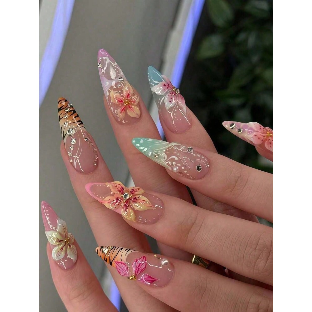 24pcs Western Style Almond Sha - Nail Art Ombre recension och pris