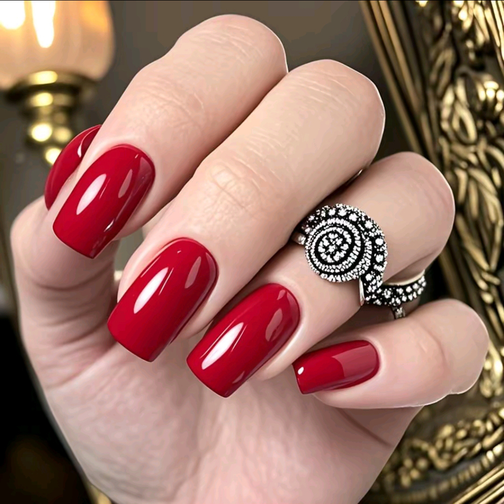 24Pcs Wine Red Long Square Fak - Nail Art Red Wine recension och pris