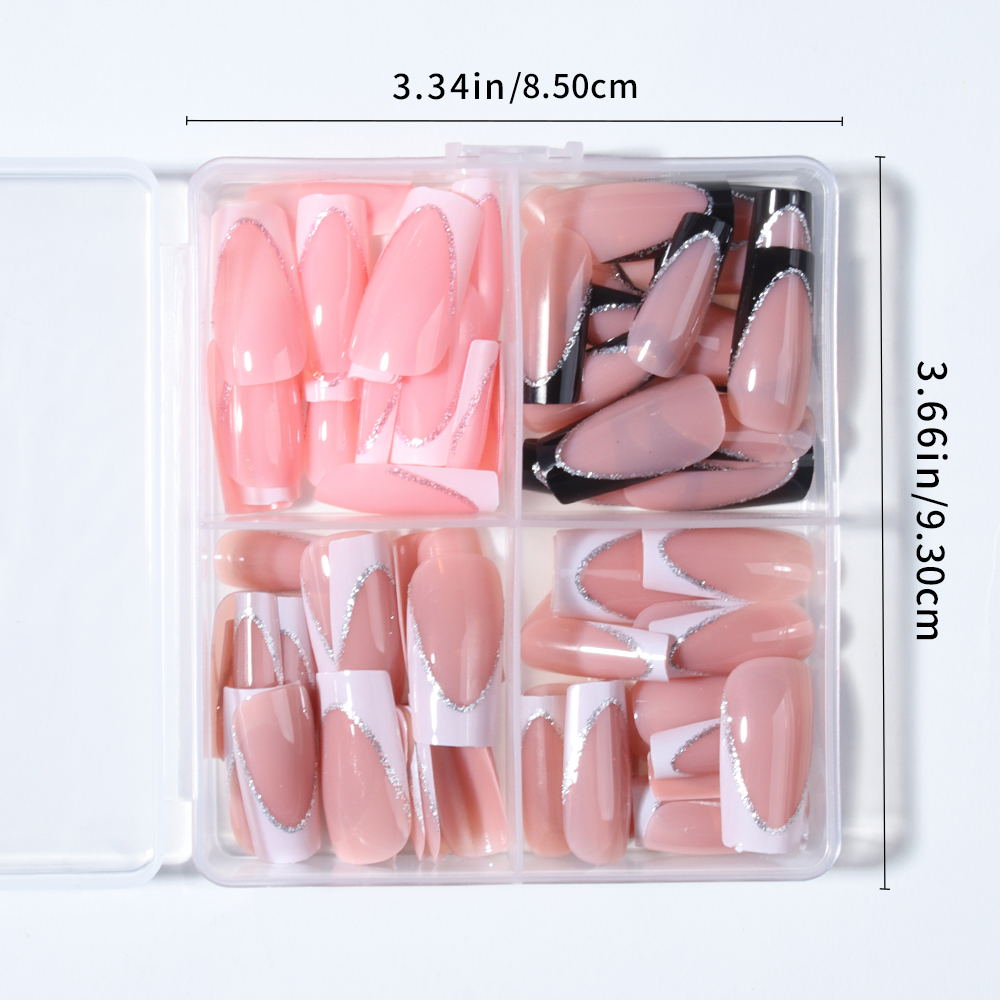 96Pcs(4Mixed) Long Coffin Hear - Nail Art Aesthetic recension och pris
