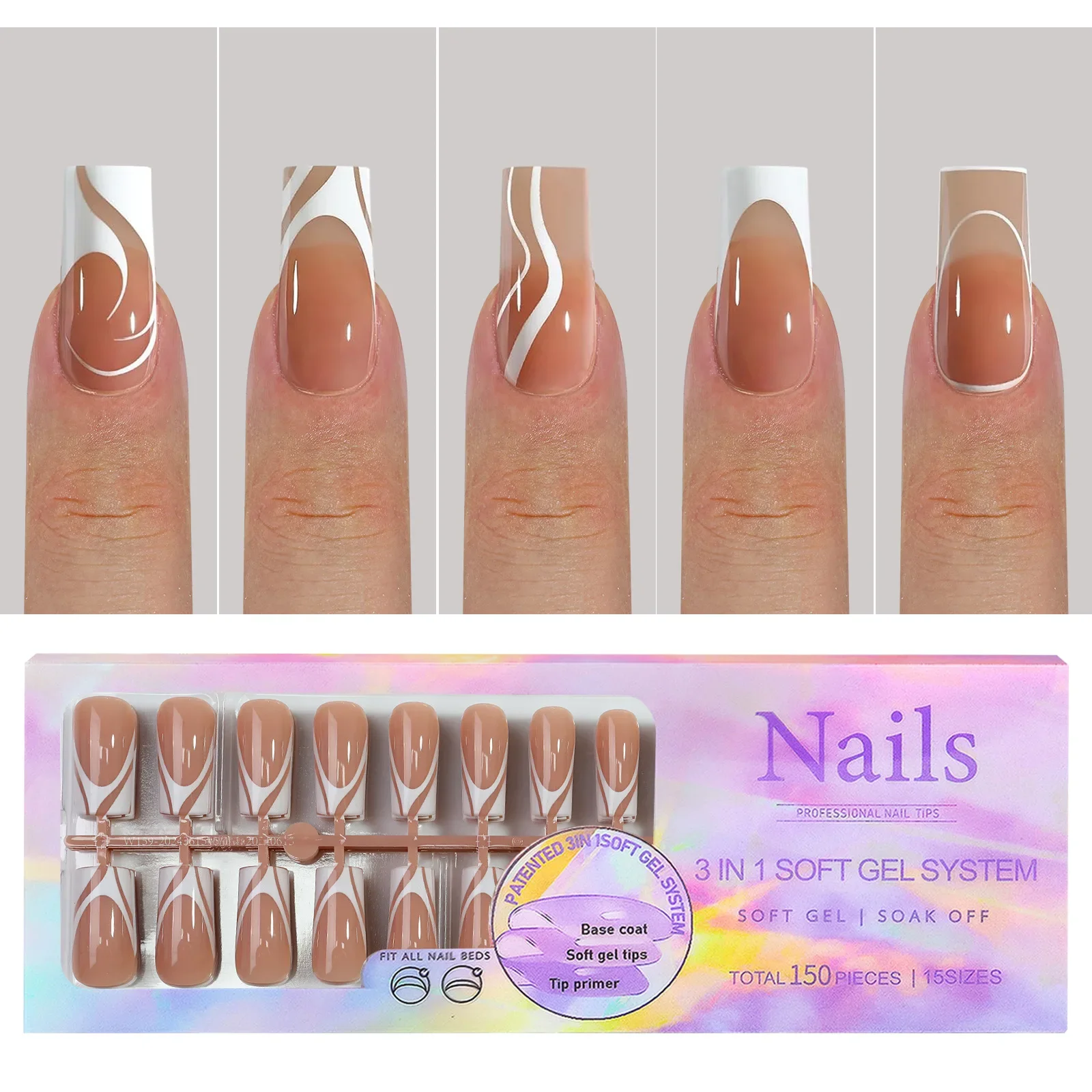 150Pcs/Set French Ballet Press - Nail Art Ombre recension och pris