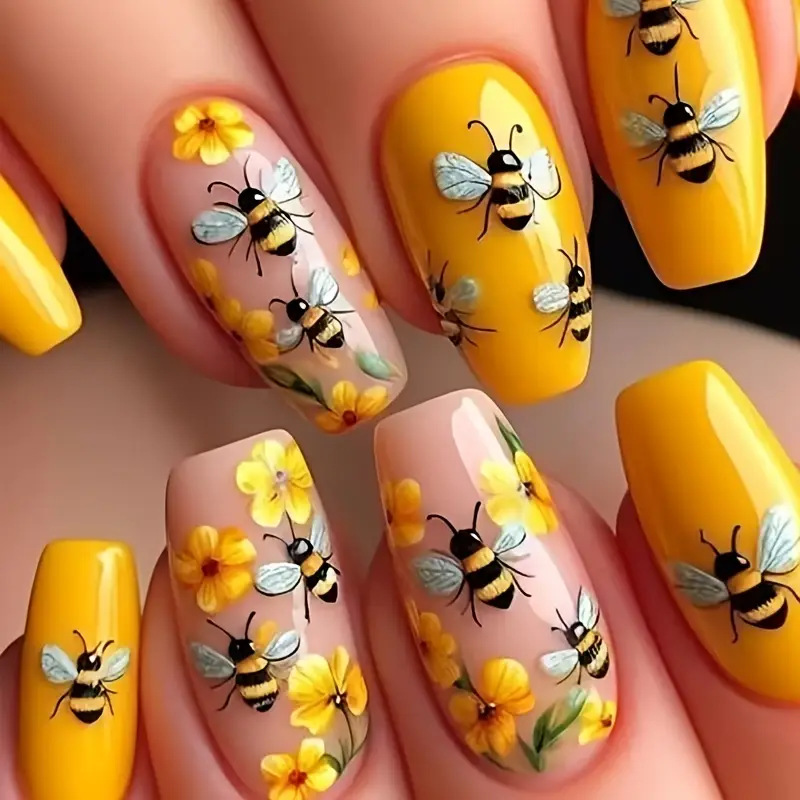 24pcs/set Medium long fake nai - Nail Art Aesthetic recension och pris