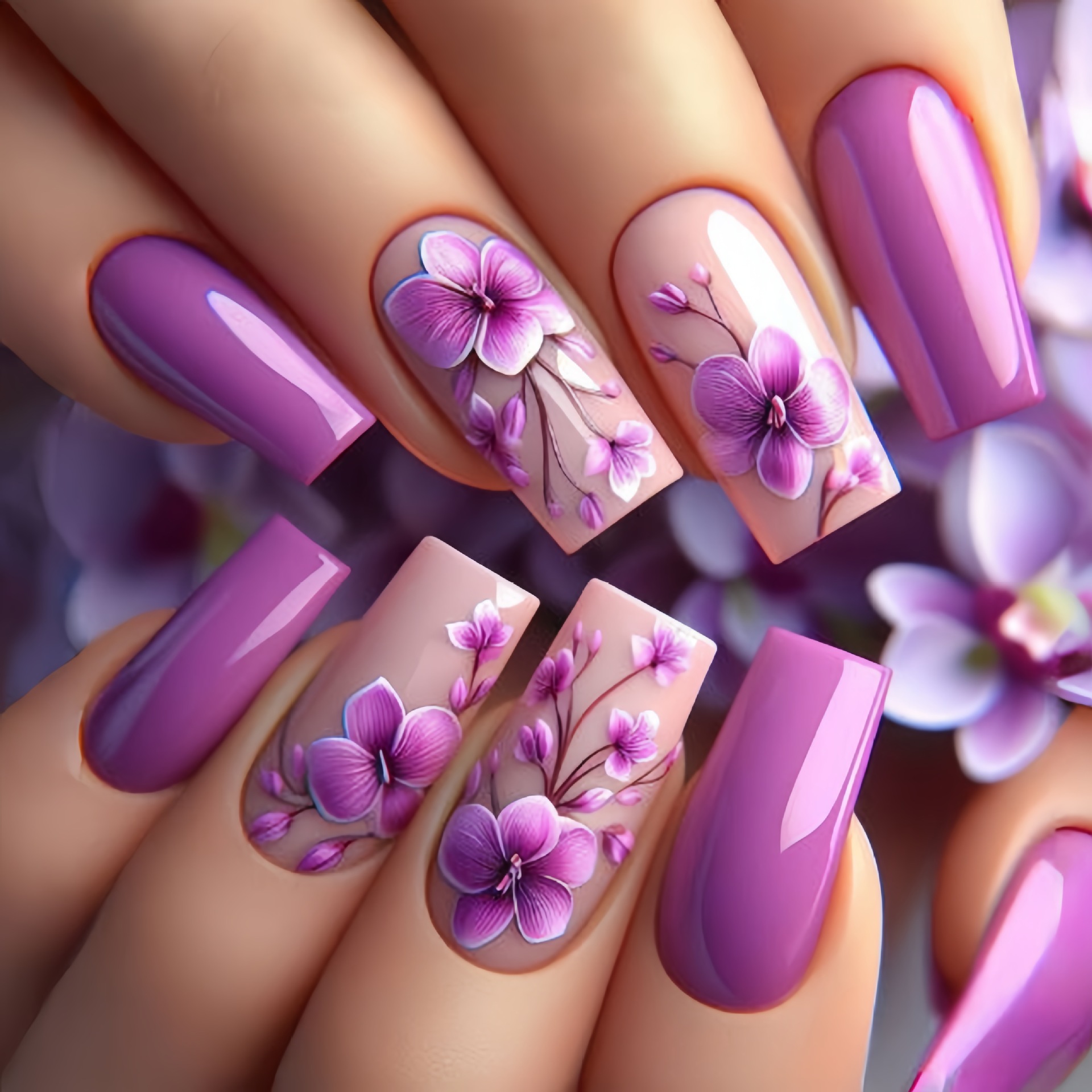 24pcs/set Medium long fake nai - Nail Art Aesthetic recension och pris