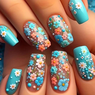 24pcs/set Medium long fake nai - Nail Art Aesthetic recension och pris