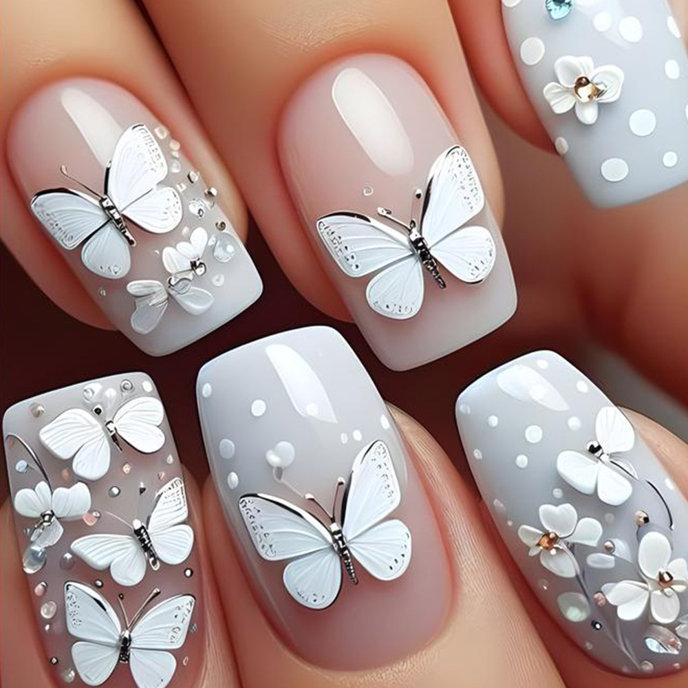 24pcs/set Medium long square f - Nail Art Aesthetic recension och pris