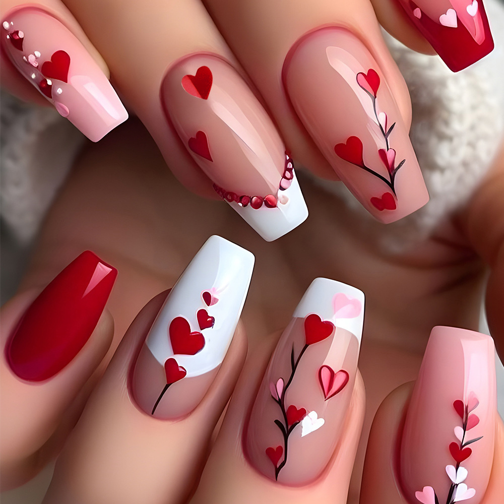 24pcs/set Medium long square f - Nail Art Aesthetic recension och pris