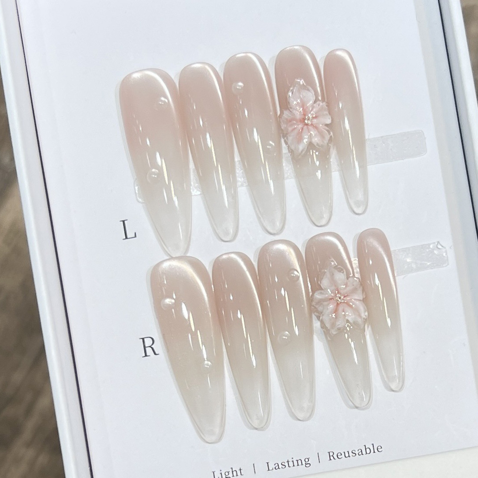 10pcs Long Almond Fake Nails T - Nail Art Aesthetic recension och pris