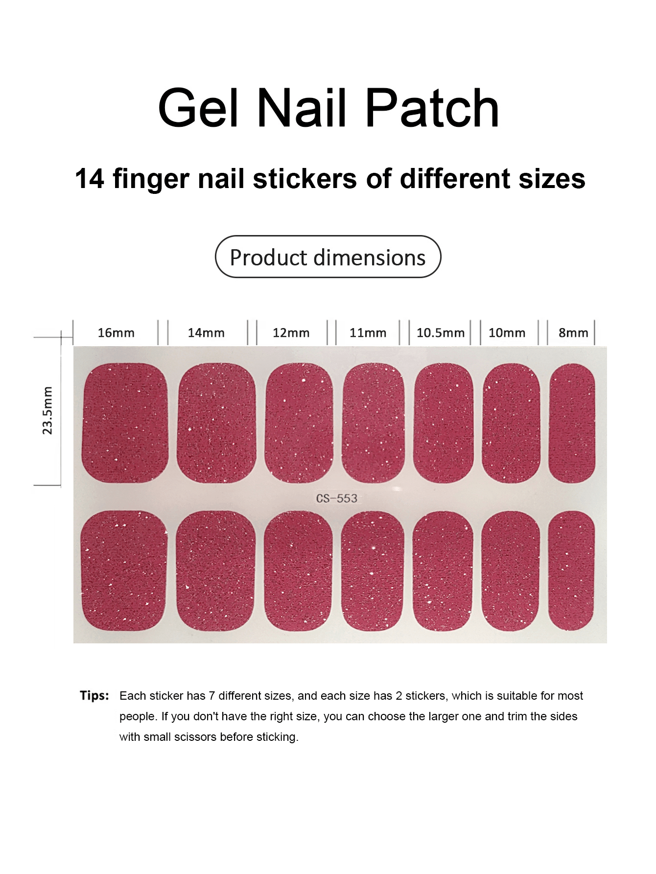 Coral Pink Nail Stickers, Wate - Nail Art Ombre recension och pris
