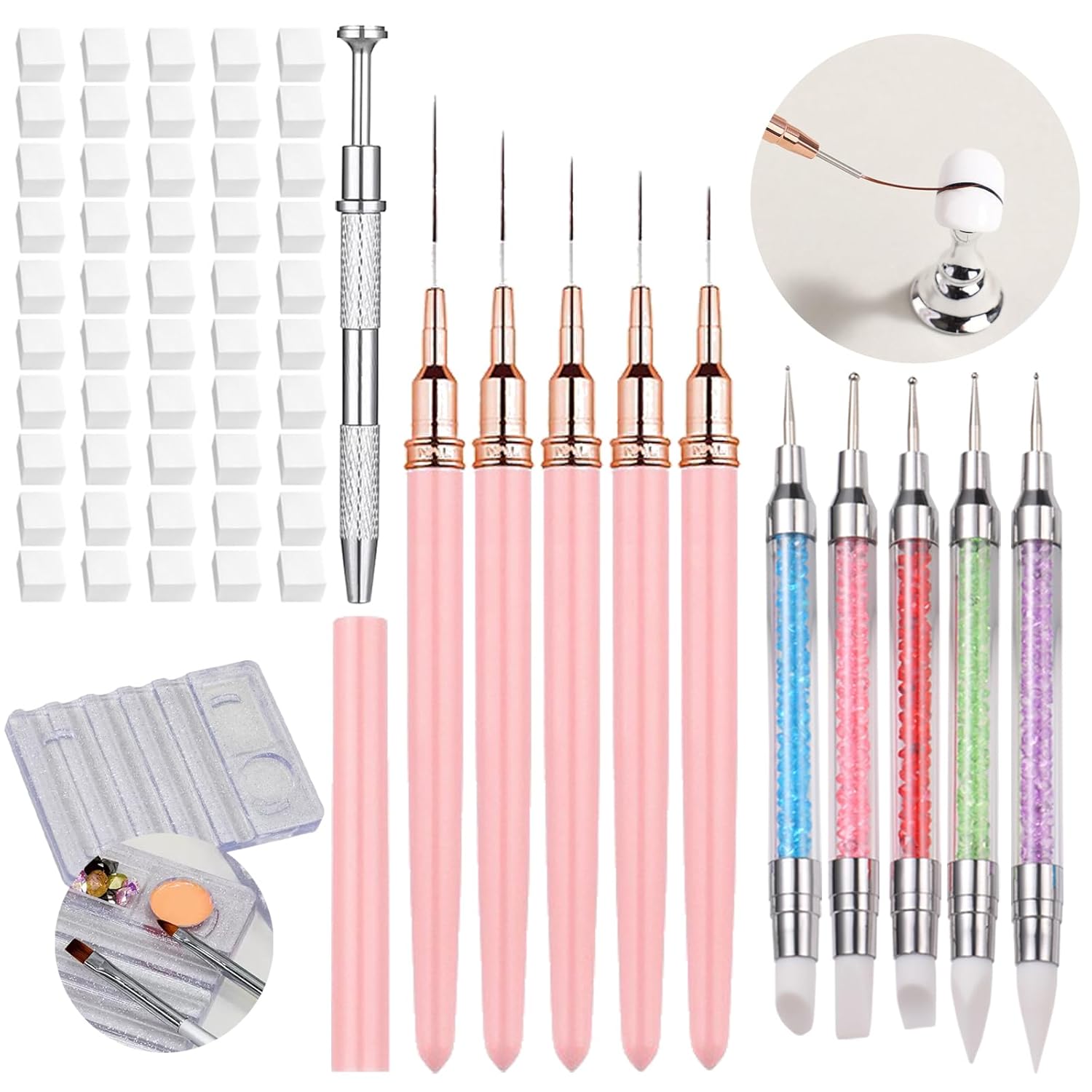 62Pcs Nail Art Brushes Tools,5 - Nail Art Ombre recension och pris