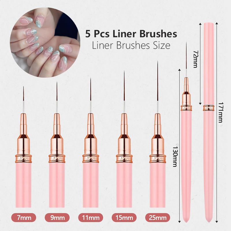 62Pcs Nail Art Brushes Tools,5 - Nail Art Ombre recension och pris
