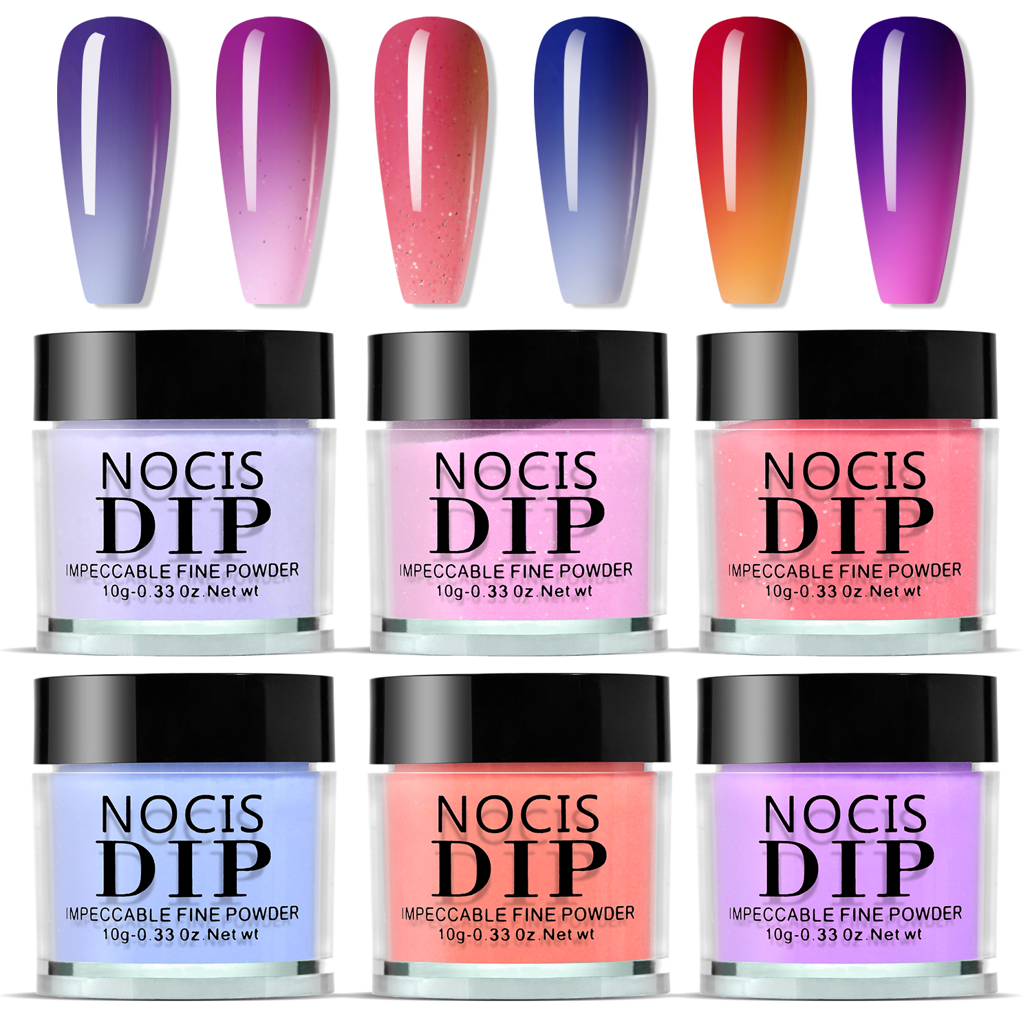 NOCIS Color Changing Dip Powde - Nail Art Ombre Glitter recension och pris