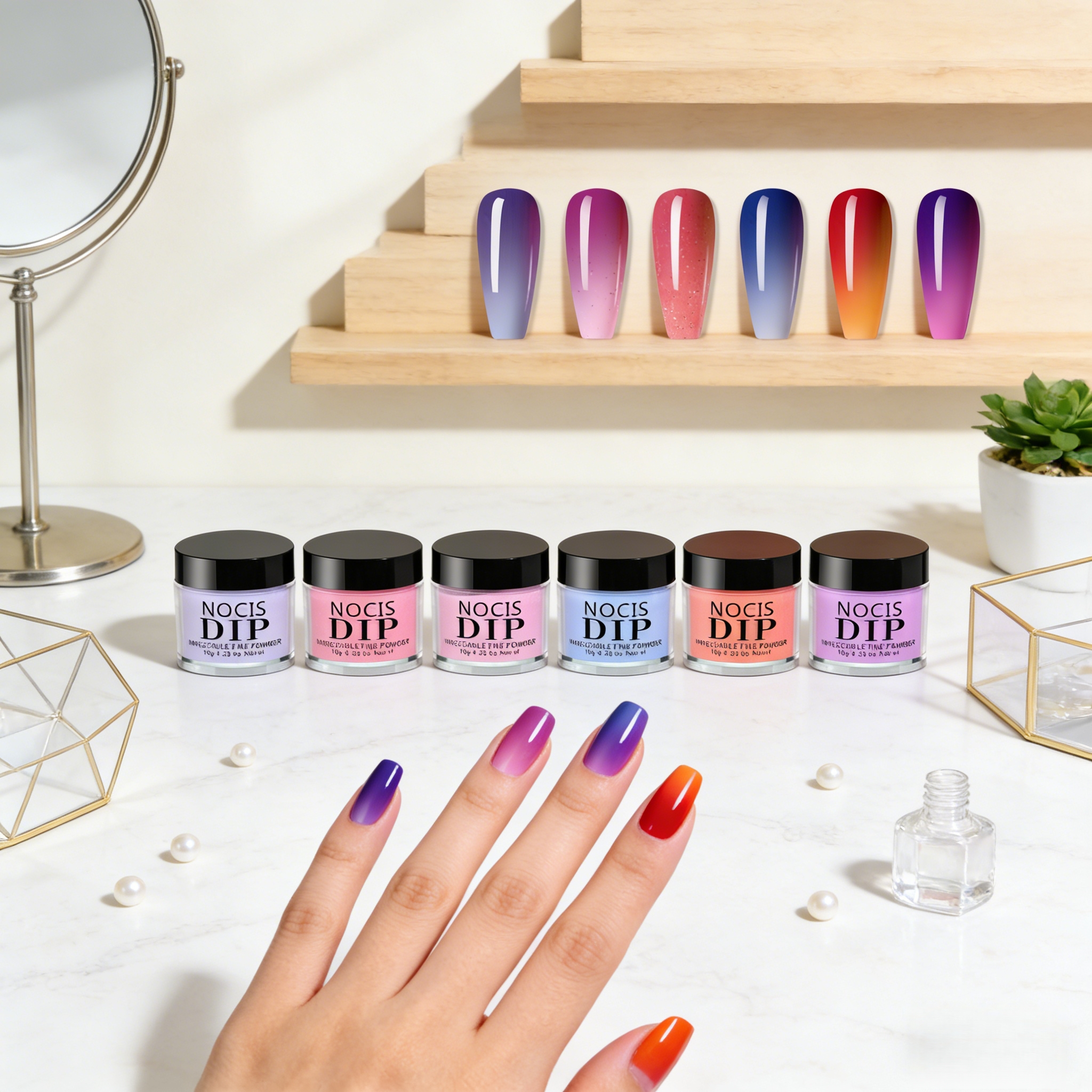 NOCIS Color Changing Dip Powde - Nail Art Ombre Glitter recension och pris