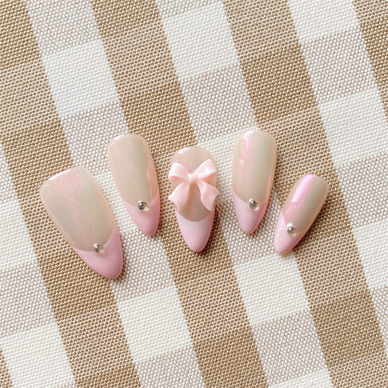 10PCS Pink Handmade Press on N - Nail Art Xs recension och pris