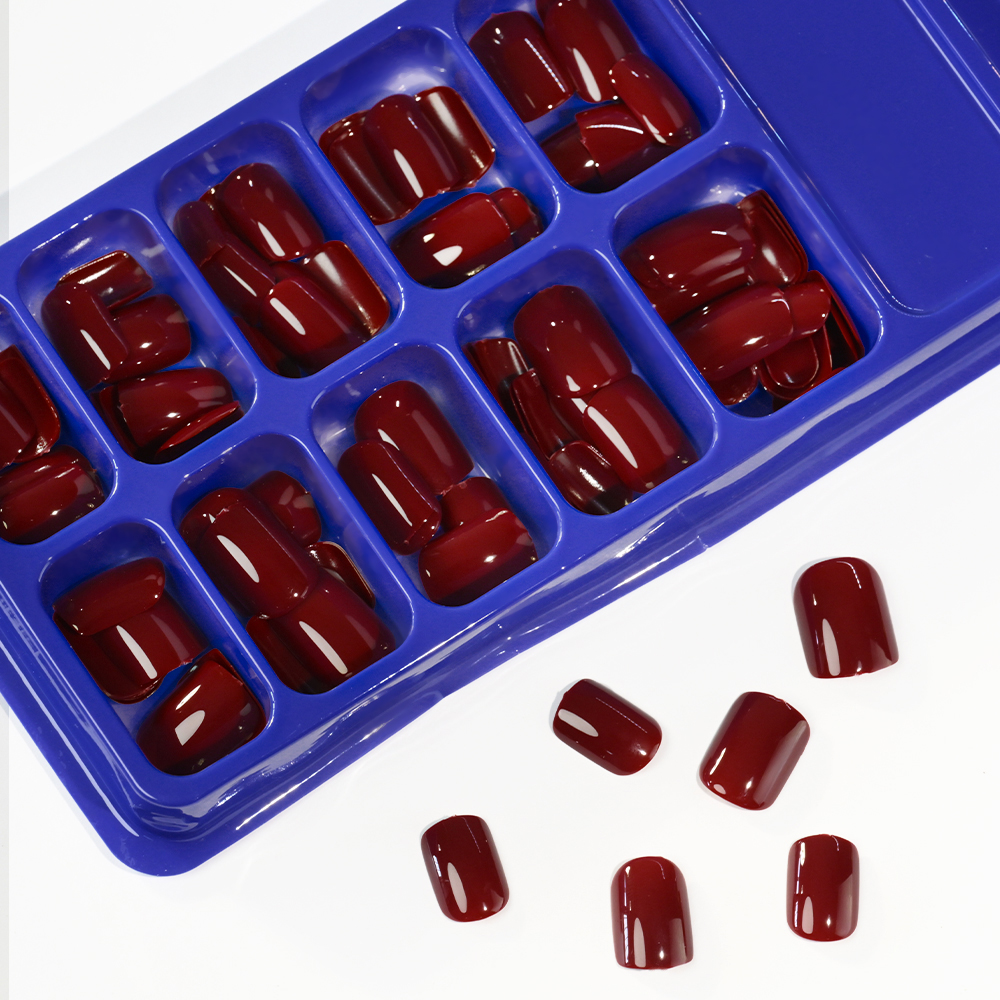 120Pcs Wine Red Short Almond F - Nail Art Red Wine recension och pris