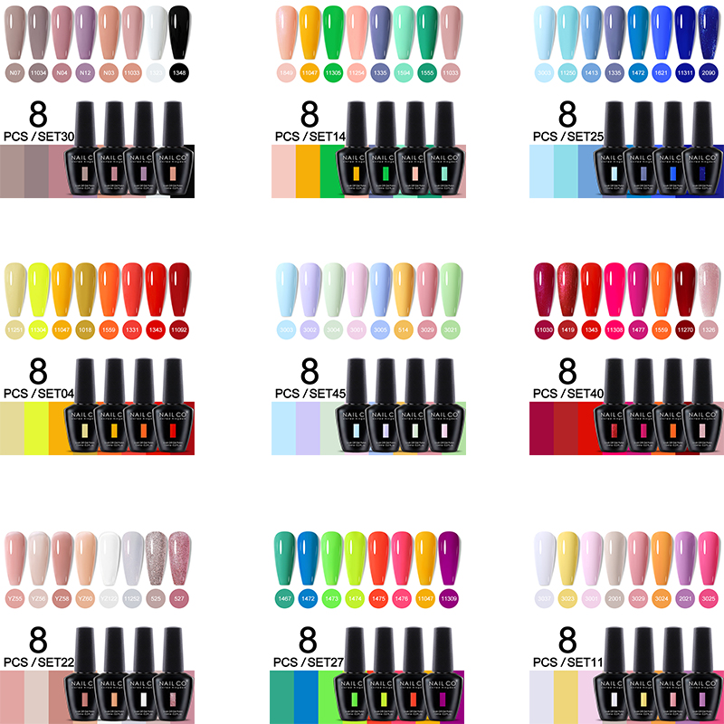NAILCO 8Pcs/Set 15ML Gel DIY N - Nail Art Full Color recension och pris