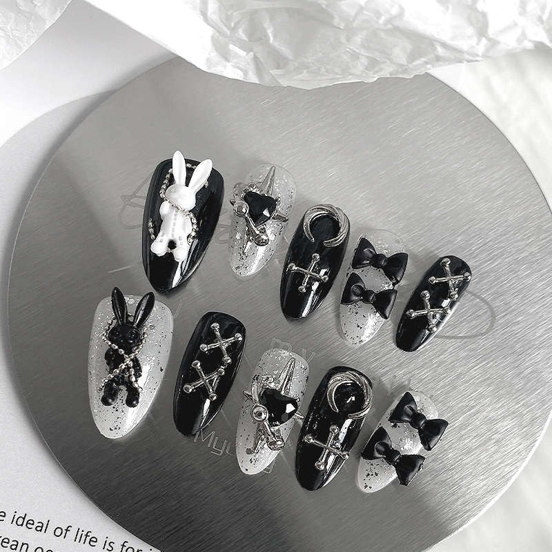 10pcs Pure Handmade Almond Sha - Nail Art Aesthetic recension och pris