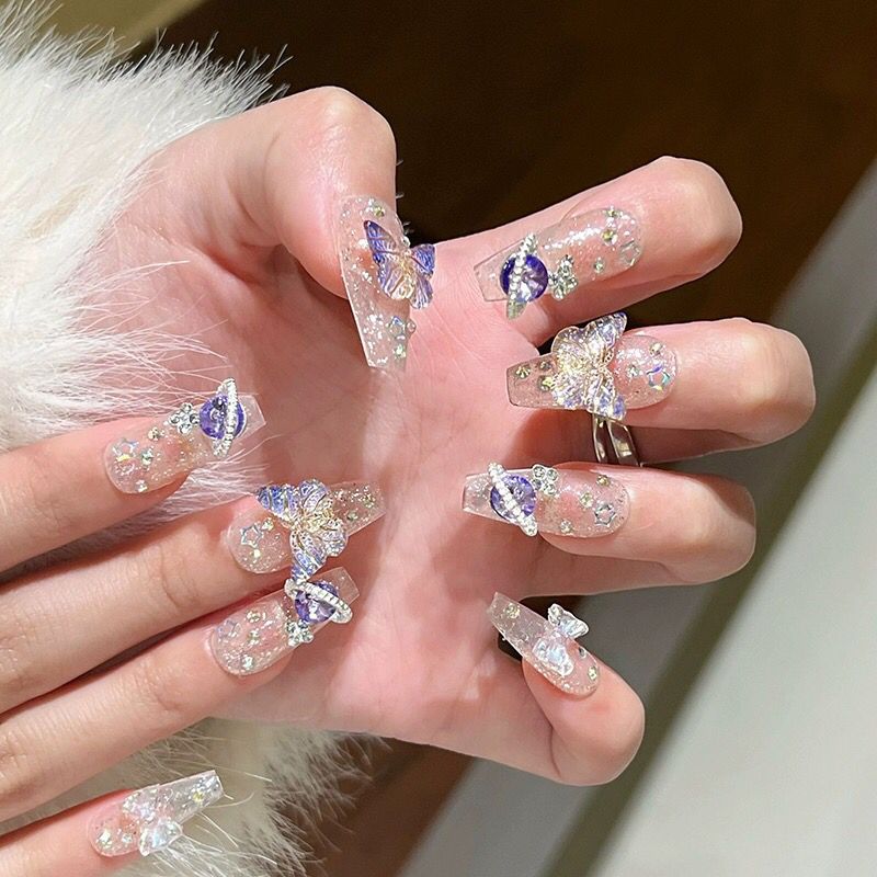 10Pcs Handmade Press On Nails  - Nail Art Xs recension och pris