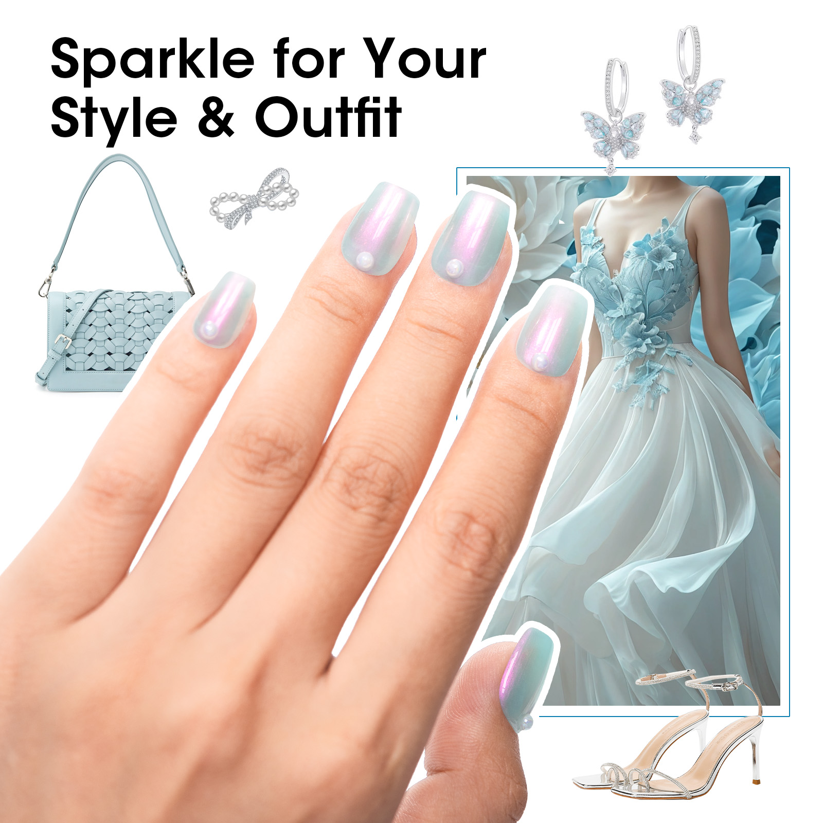 Gel Polish Set 3Pcs 10ml Chame - Nail Art Ombre Glitter recension och pris