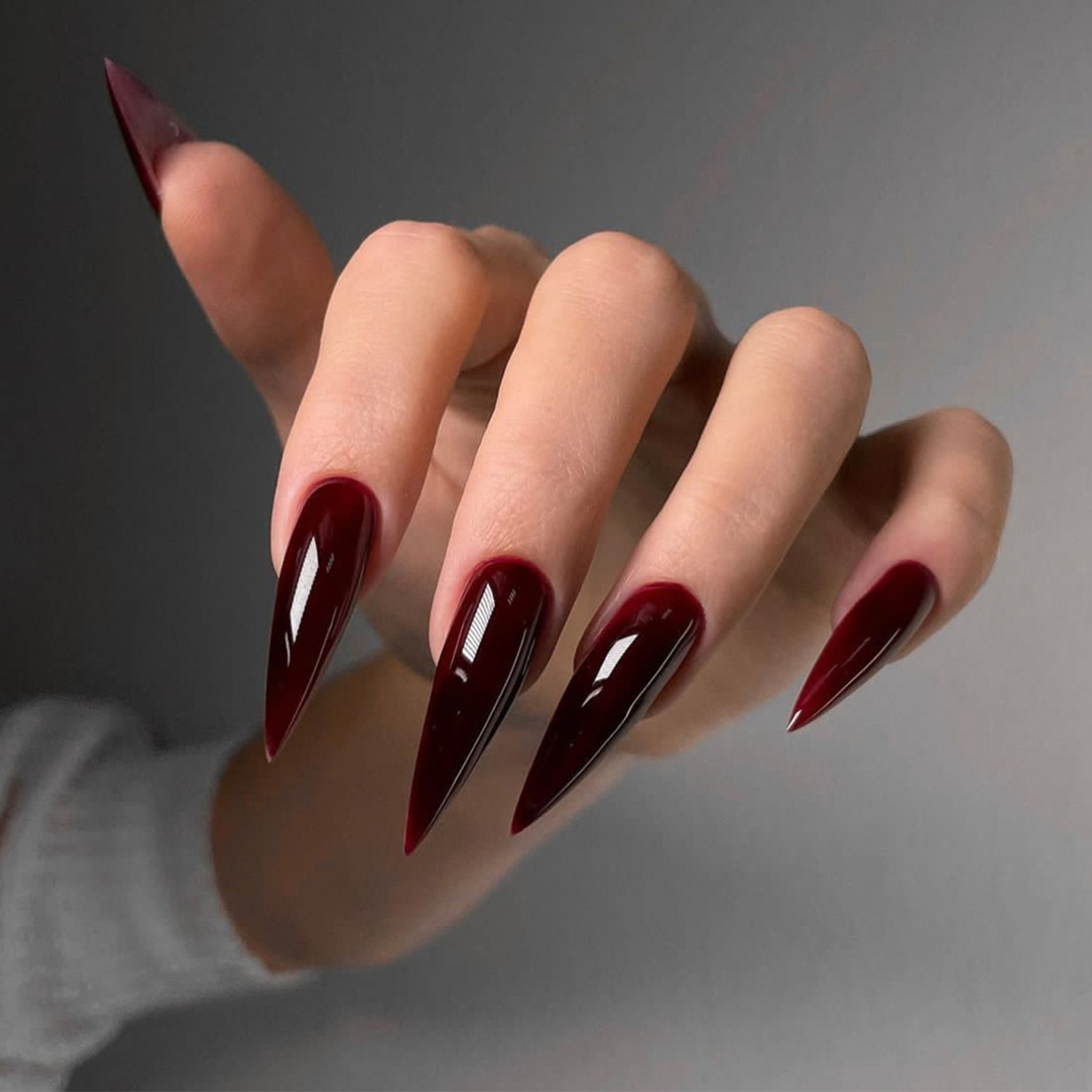 24pcs Glossy Black Fake Nails  - Nail Art Full Color recension och pris