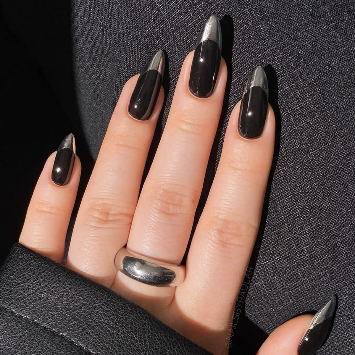 24pcs Glossy Black Fake Nails  - Nail Art Full Color recension och pris