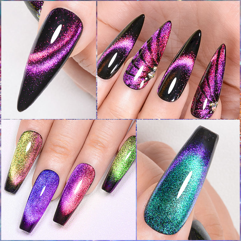 7/10/12PCS/SET Cat Magnetic Ge - Nail Art Full Color recension och pris