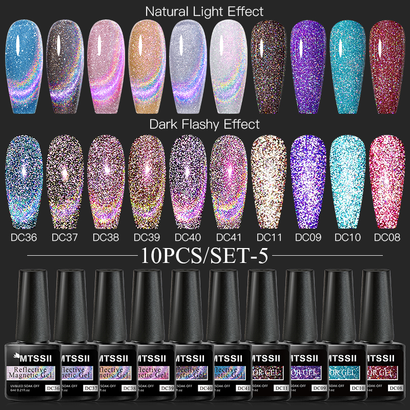 7/10/12PCS/SET Cat Magnetic Ge - Nail Art Full Color recension och pris
