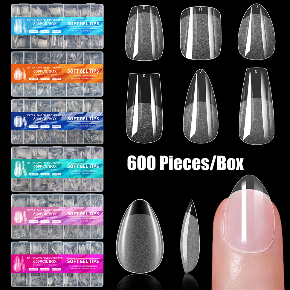 600 PCS Soft Gel X Nail Tips S - Nail Art Xs recension och pris