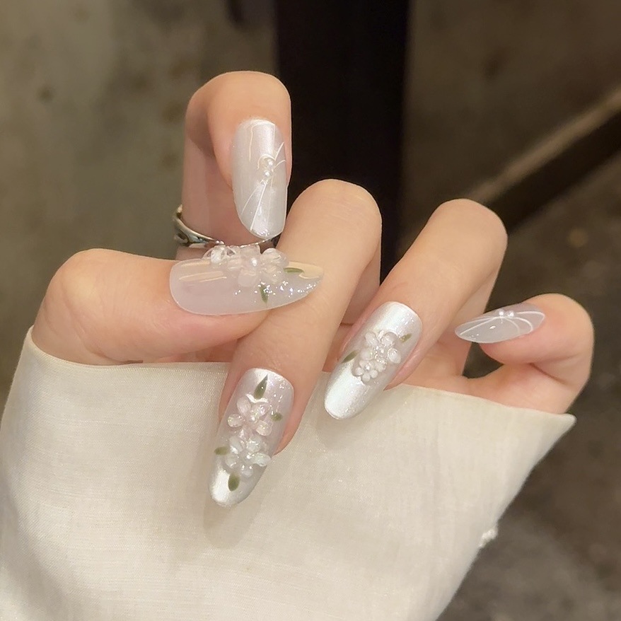 10pcs Glitter Sliver Press On  - Nail Art Glitter recension och pris