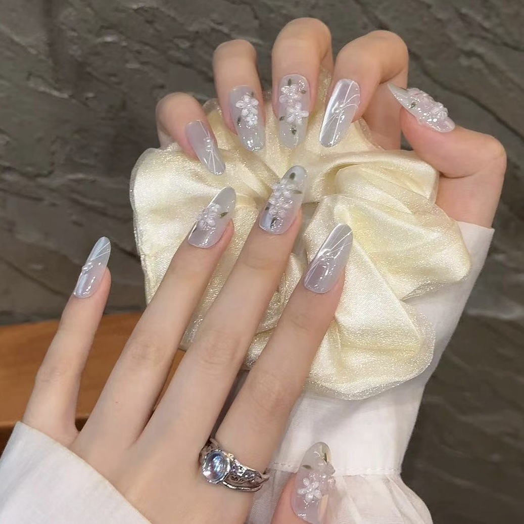 10pcs Glitter Sliver Press On  - Nail Art Glitter recension och pris
