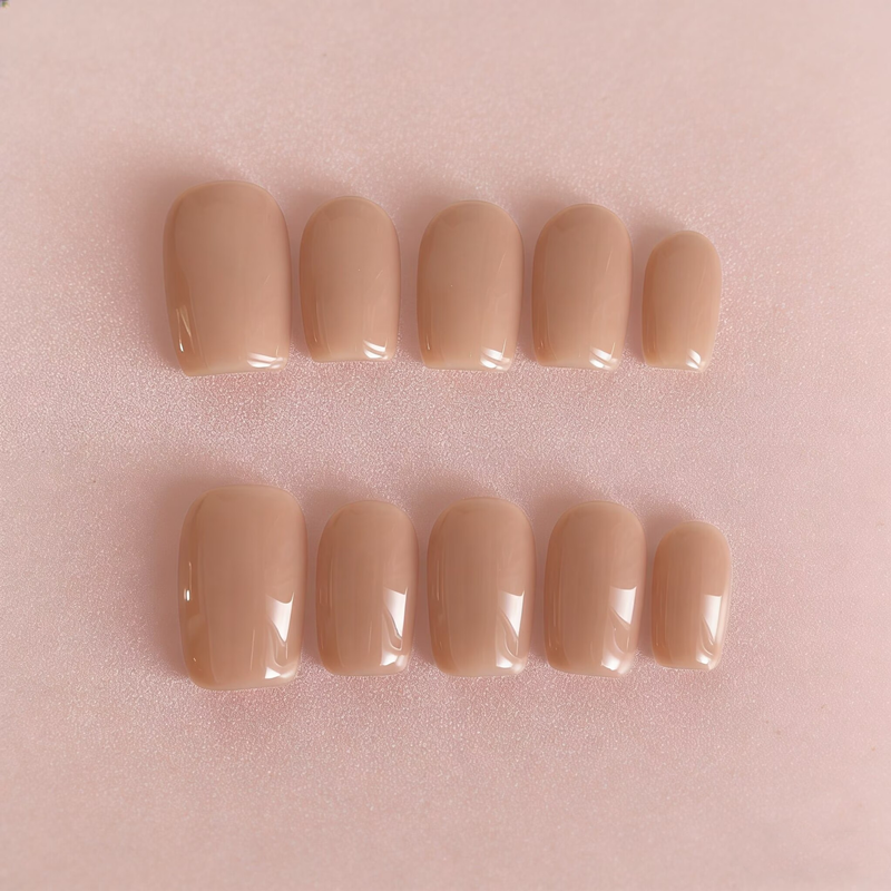 10PCS Nude Milk Tea Press on N - Nail Art Xs recension och pris