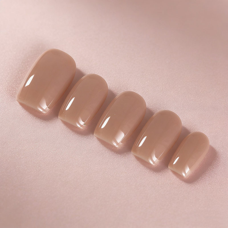 10PCS Nude Milk Tea Press on N - Nail Art Xs recension och pris