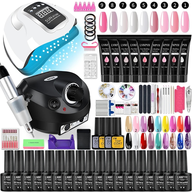 Gel Nail Polish Set Poly Nail  - Nail Art Full Color recension och pris