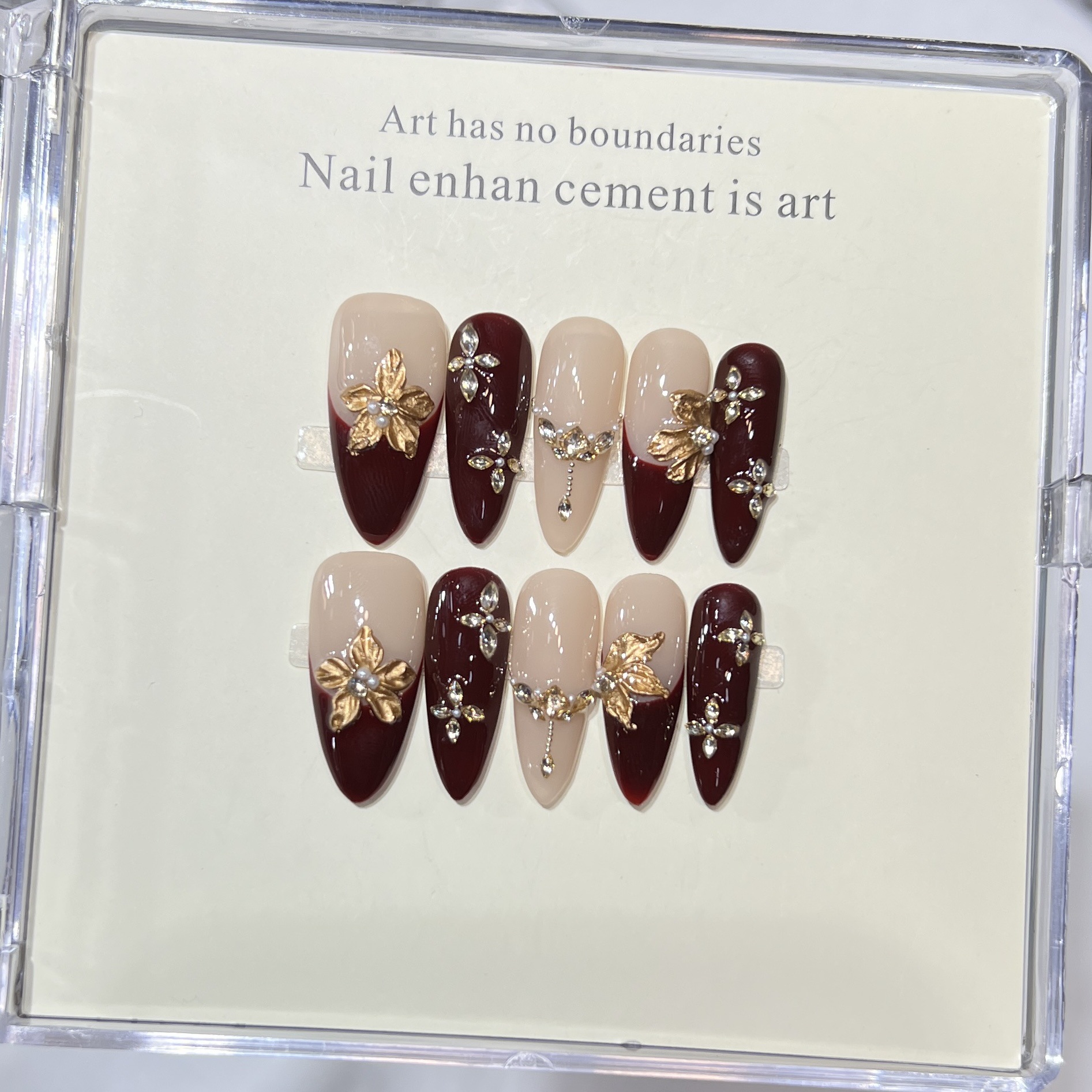 10Pcs Handmade Elegant French  - Nail Art Aesthetic recension och pris