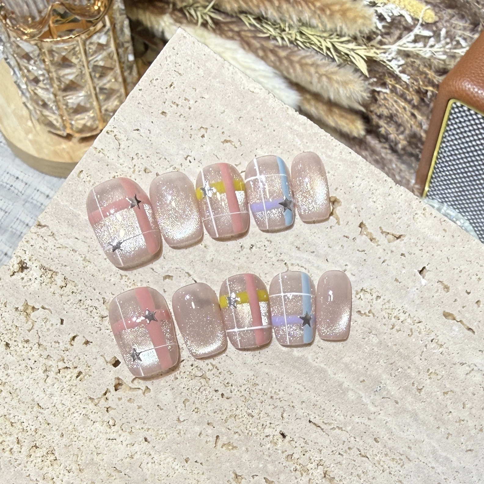 10pcs Aurora Chrome Press on N - Nail Art Glitter recension och pris