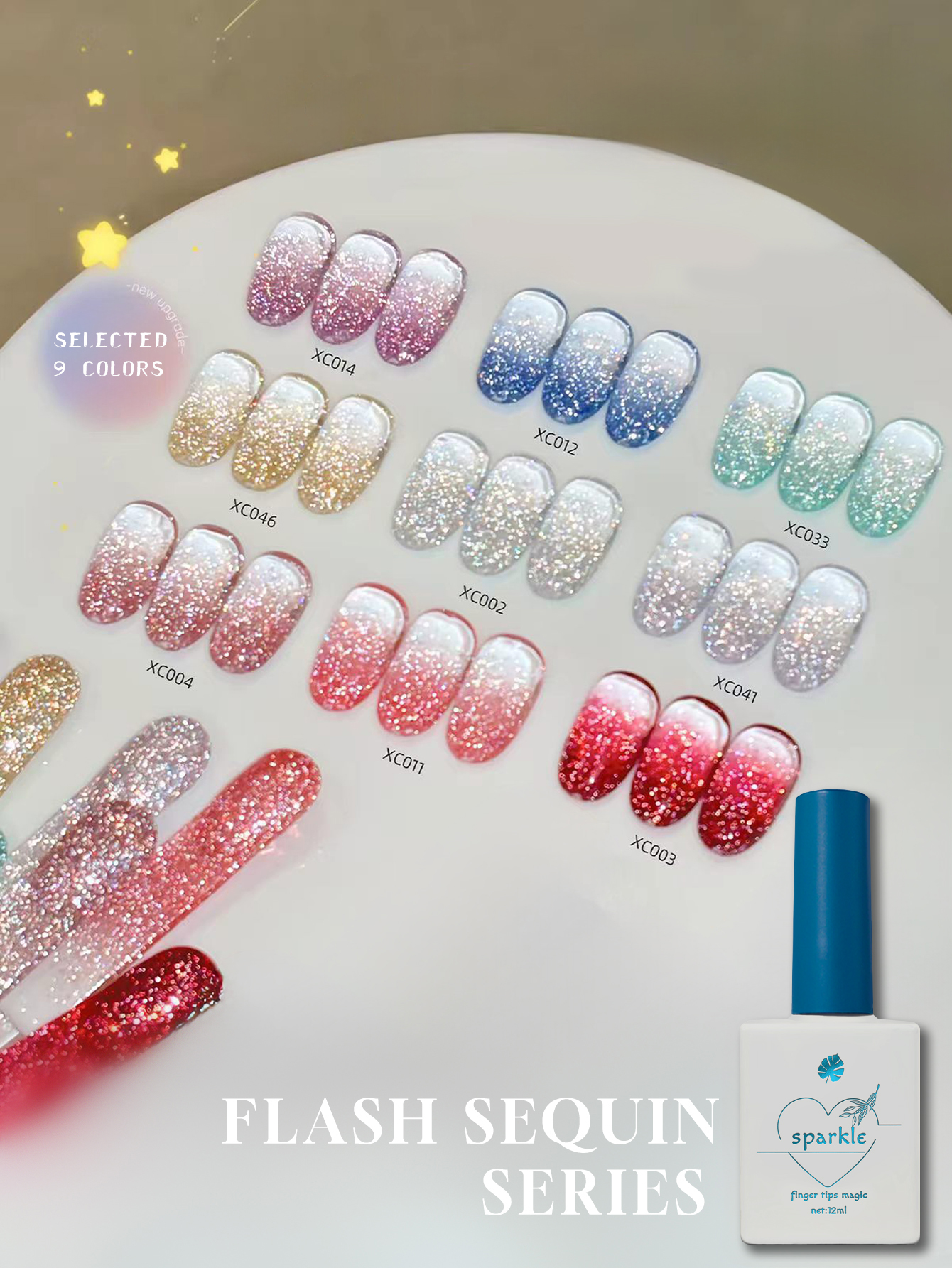 12ml Clear Base Sparkle Glitte - Nail Art Ombre Glitter recension och pris
