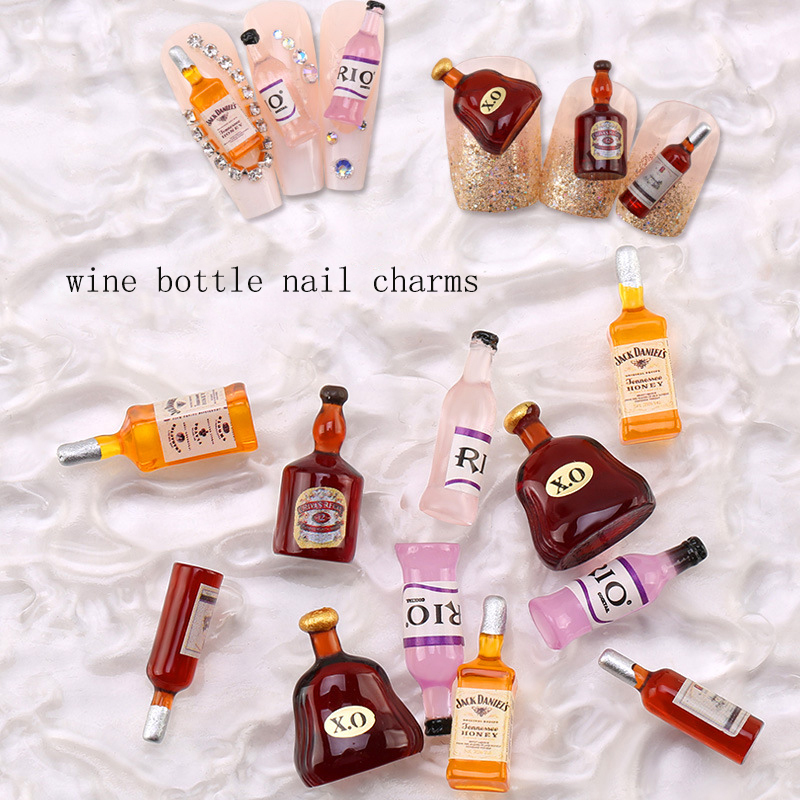 20*pcs New Wine Bottle Nail Ch - Nail Art Red Wine recension och pris