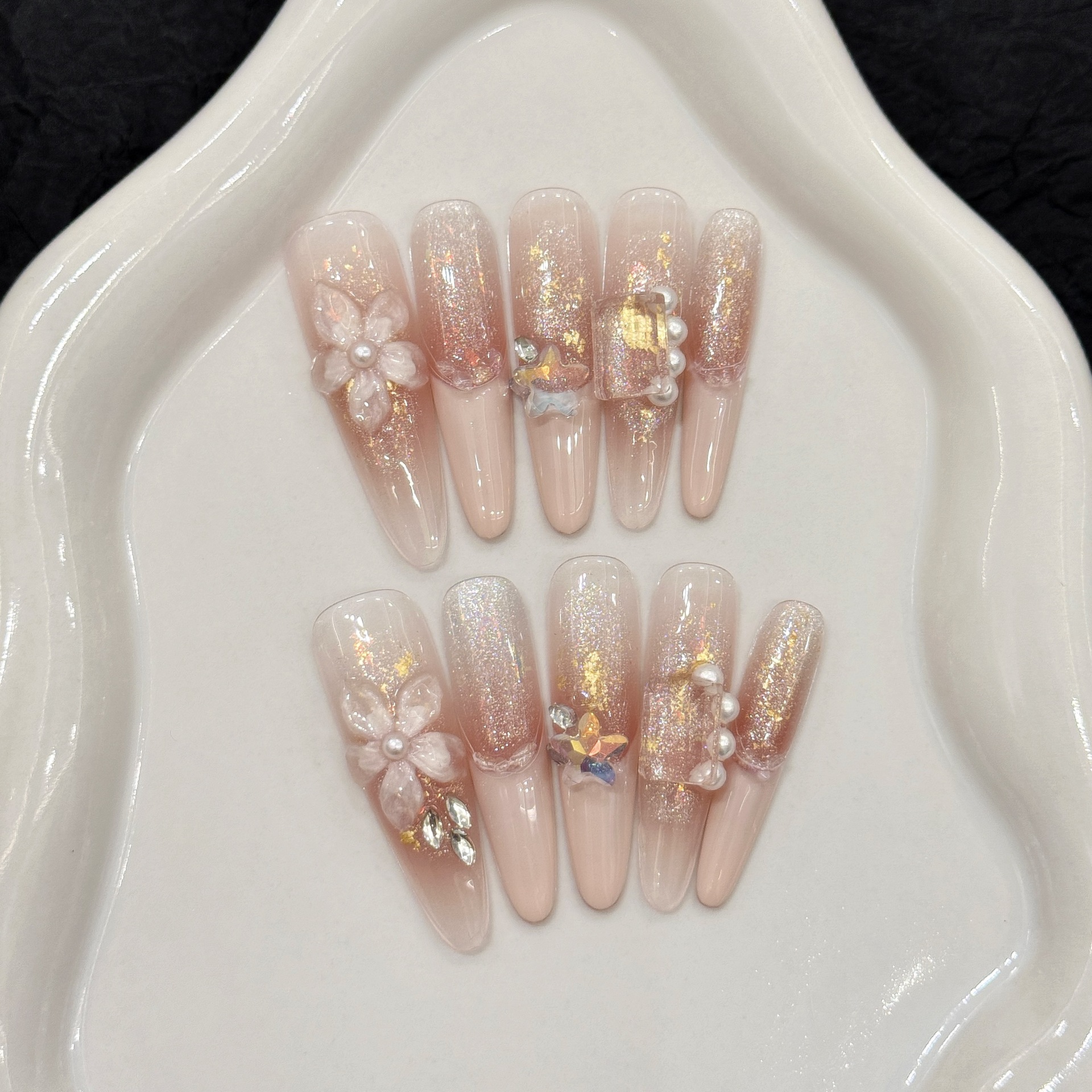 10pcs Pure Hand Pressed Stilet - Nail Art Glitter recension och pris