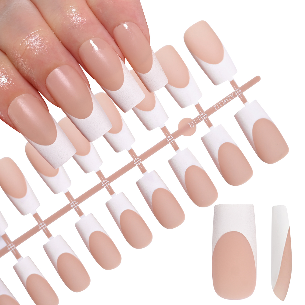 120Pcs Nude French Fake Nails  - Nail Art Aesthetic recension och pris