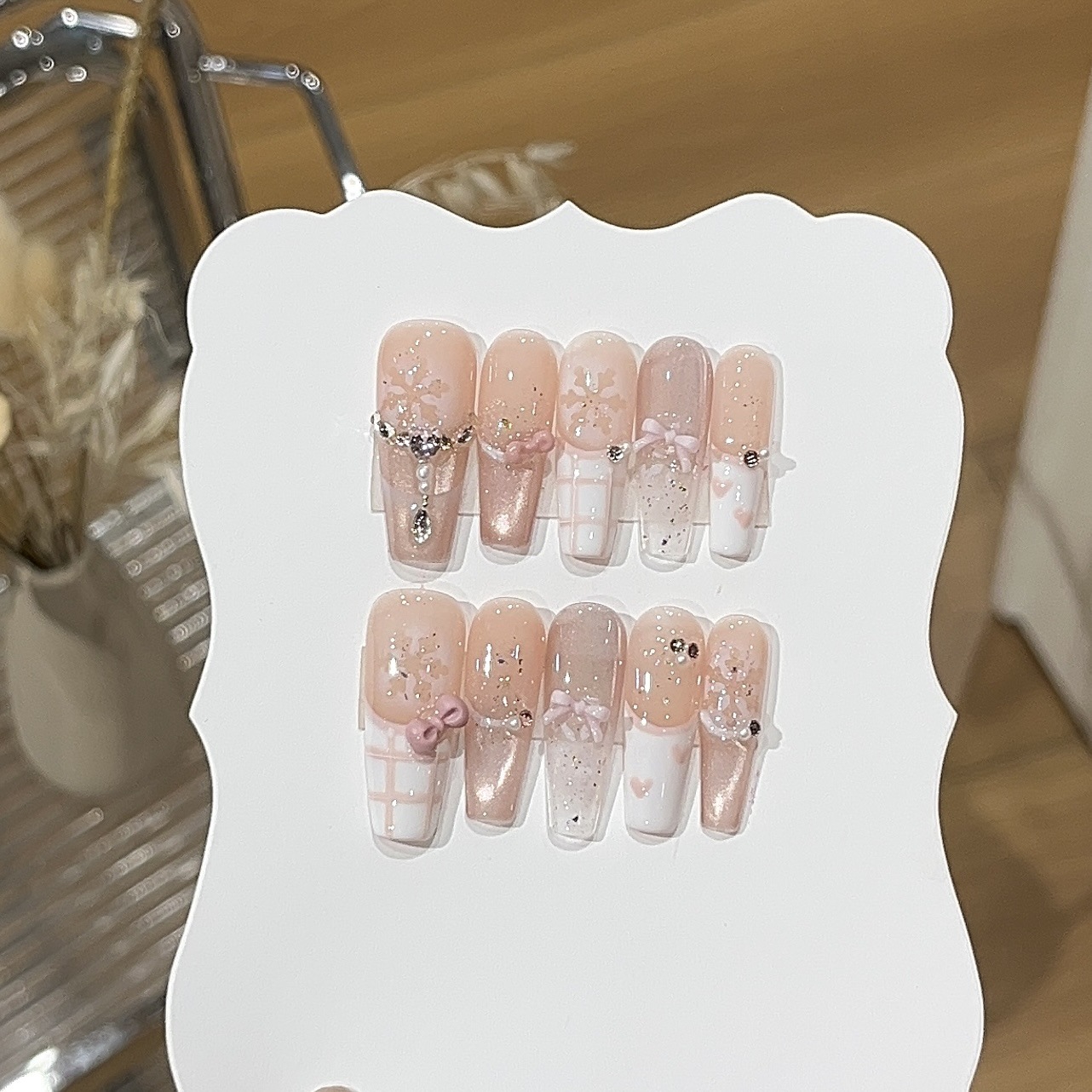 10pcs Sweet Style Press on Nai - Nail Art Glitter recension och pris